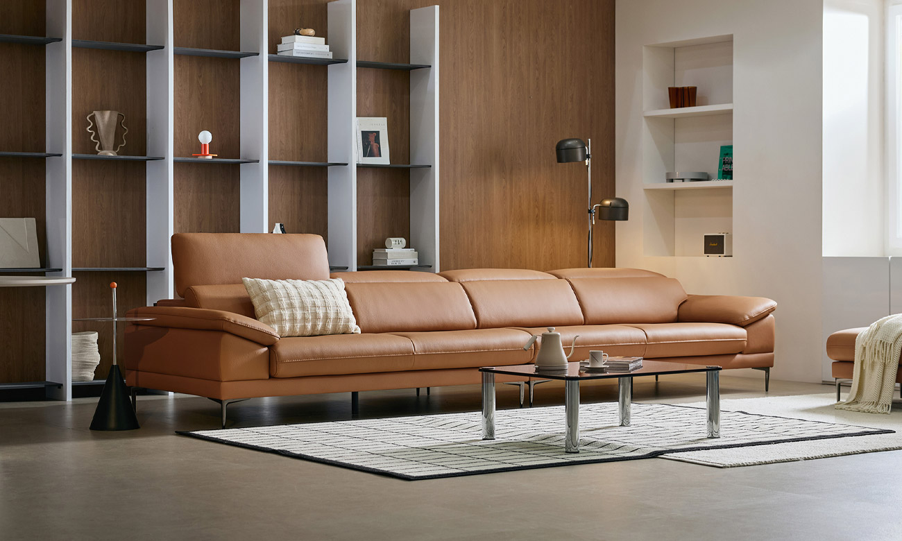 로세티 6인 기능성 럭스 통가죽 천연면피 소가죽 소파