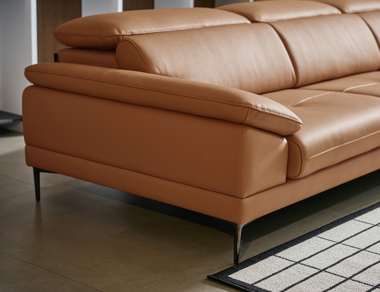 로세티 6인 기능성 럭스 통가죽 천연면피 소가죽 소파