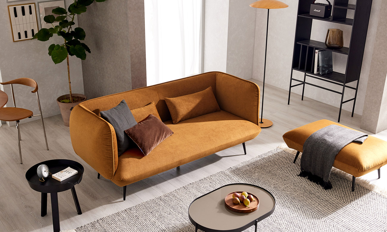 [Refurb Selection 30%] [리퍼브] 비오 2인 젠위브 패브릭 소파+쿠션2개 (블러쉬핑크)