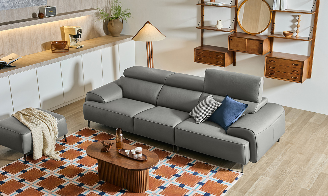 [Refurb Selection 30%] [리퍼브] 리즈 3.5인 기능성 비텔로 통가죽 슈렁큰 천연면피 소가죽 소파(전체가죽적용)+쿠션2개 (다크오렌지)