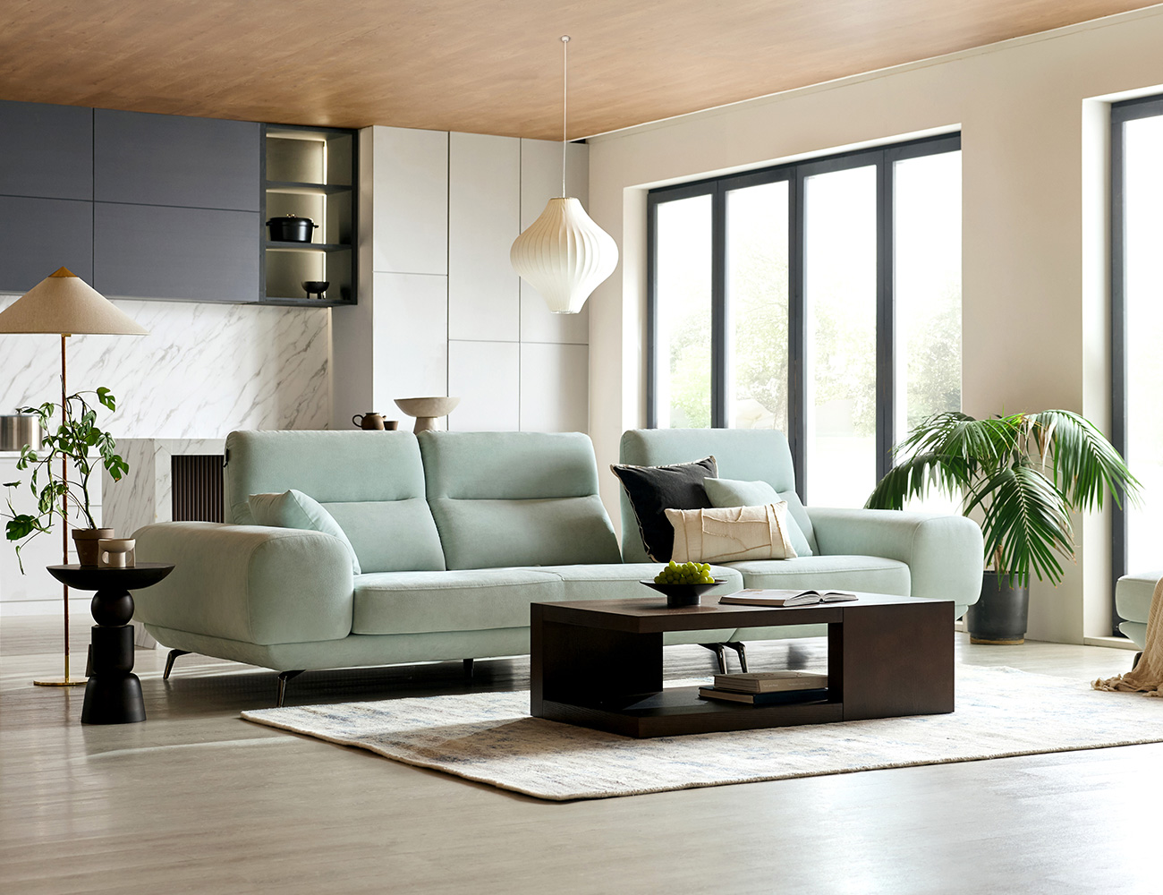 루트 4인 기능성 베로나 패브릭 소파