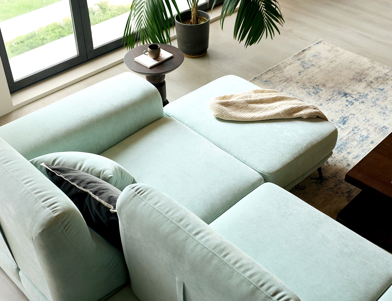 루트 4인 기능성 베로나 패브릭 소파