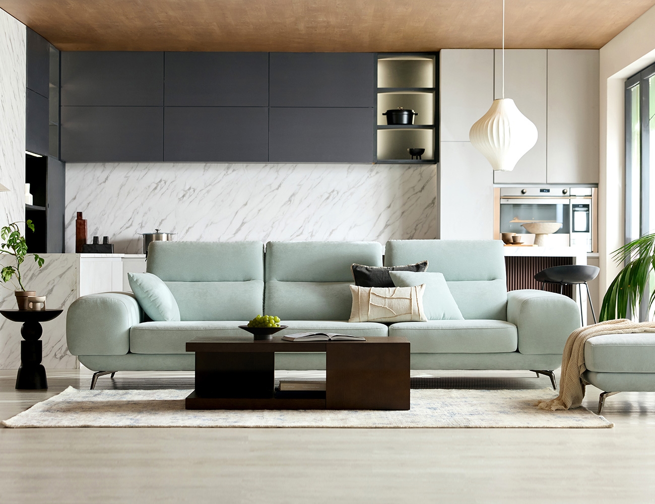 루트 4인 기능성 베로나 패브릭 소파