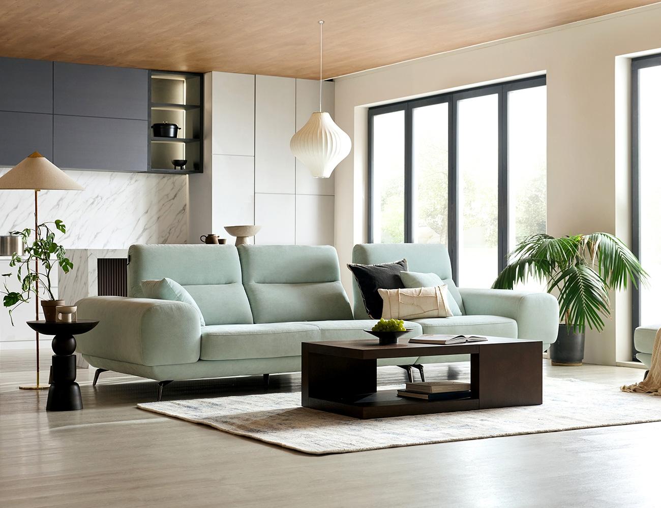 루트 4인 기능성 베로나 패브릭 소파