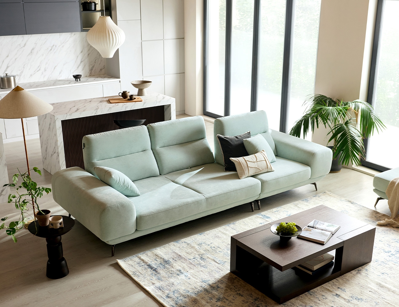 루트 4인 기능성 베로나 패브릭 소파