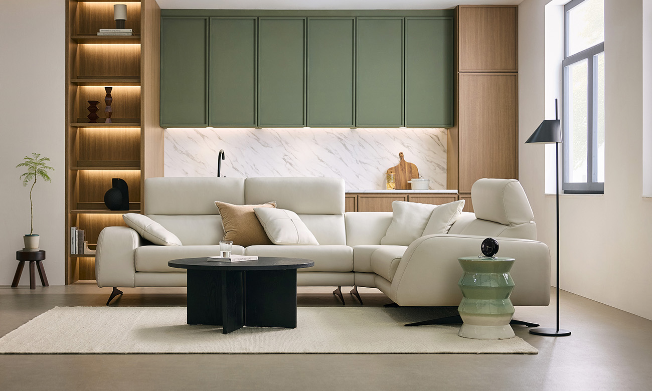 카르디 4인 코너형 기능성&nbsp;소피체 이태리 내추럴 천연면피 소가죽 소파(전체가죽적용)+쿠션3개