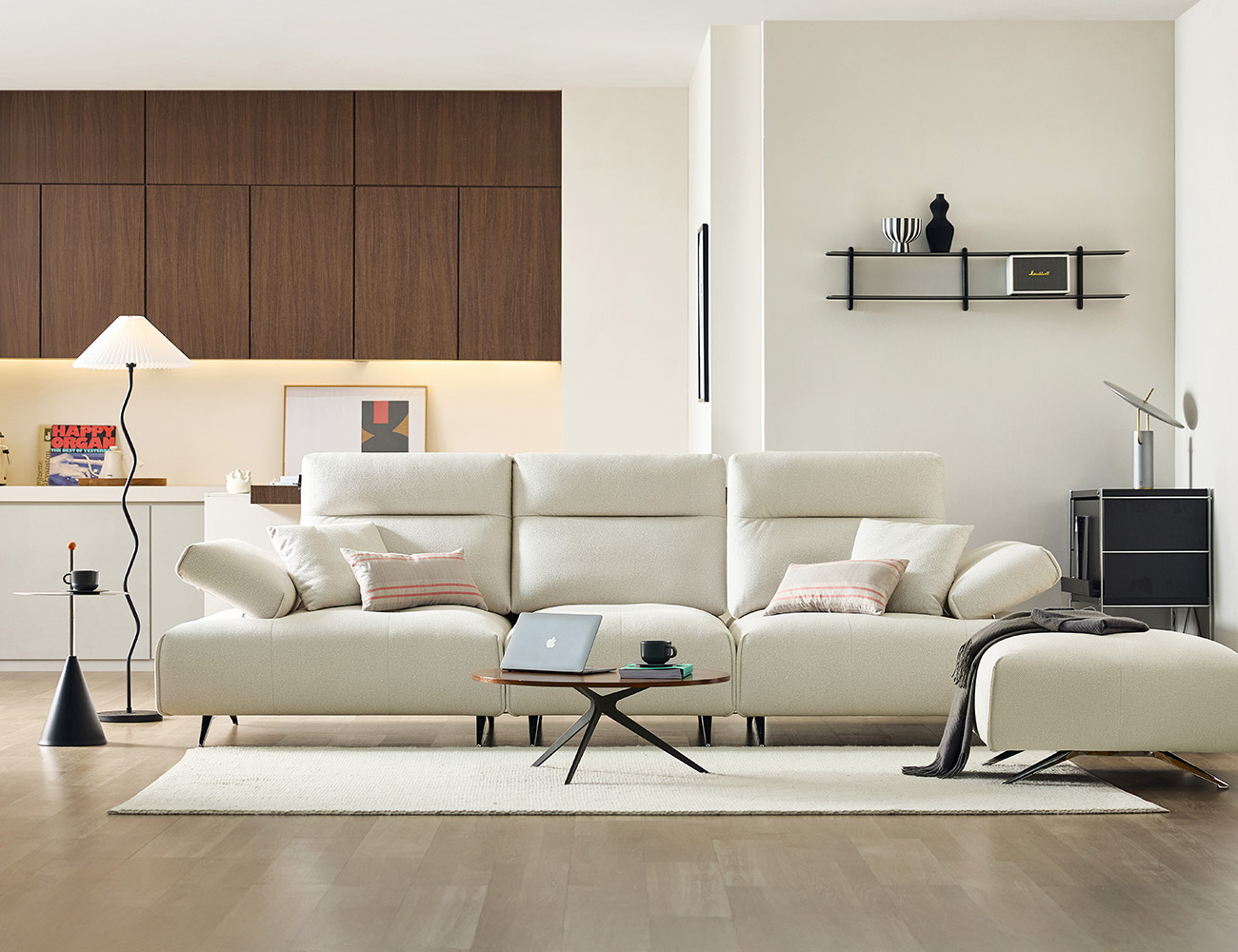 브래뉴 4인 기능성 루위브 패브릭 소파+쿠션2개