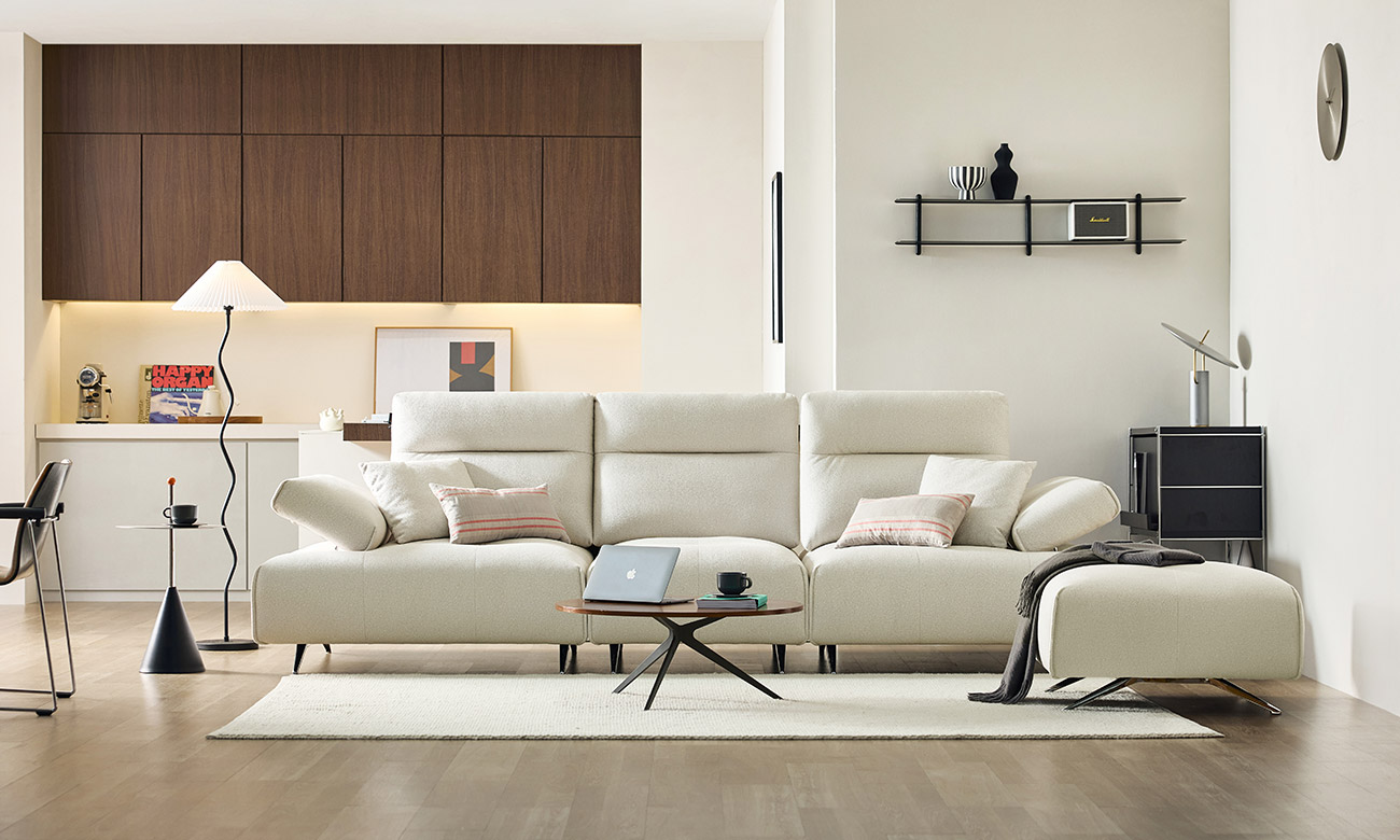 브래뉴 4인 기능성 루위브 패브릭 소파+쿠션2개