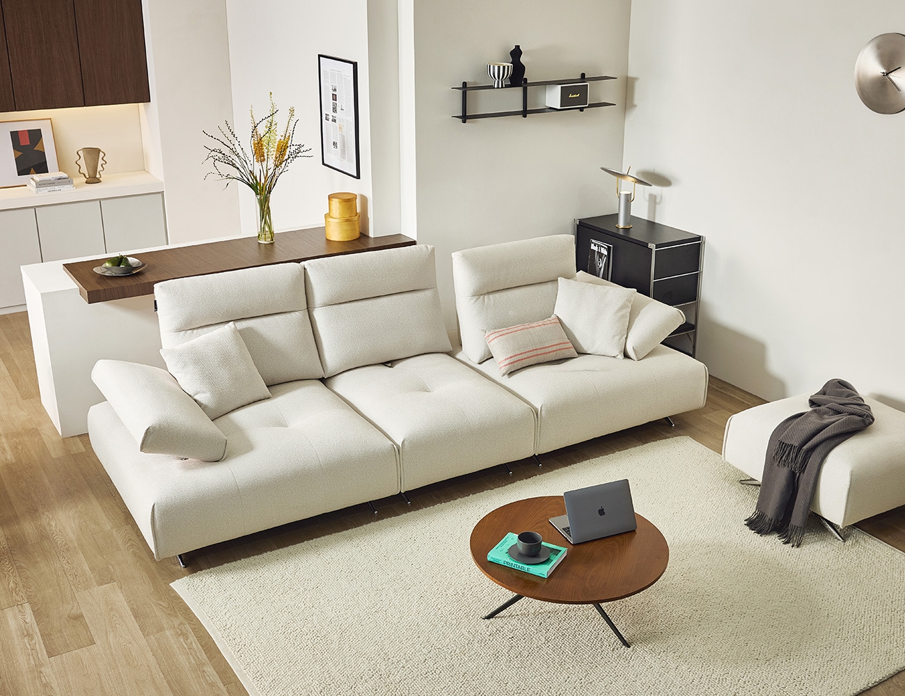 브래뉴 4인 기능성 루위브 패브릭 소파+쿠션2개