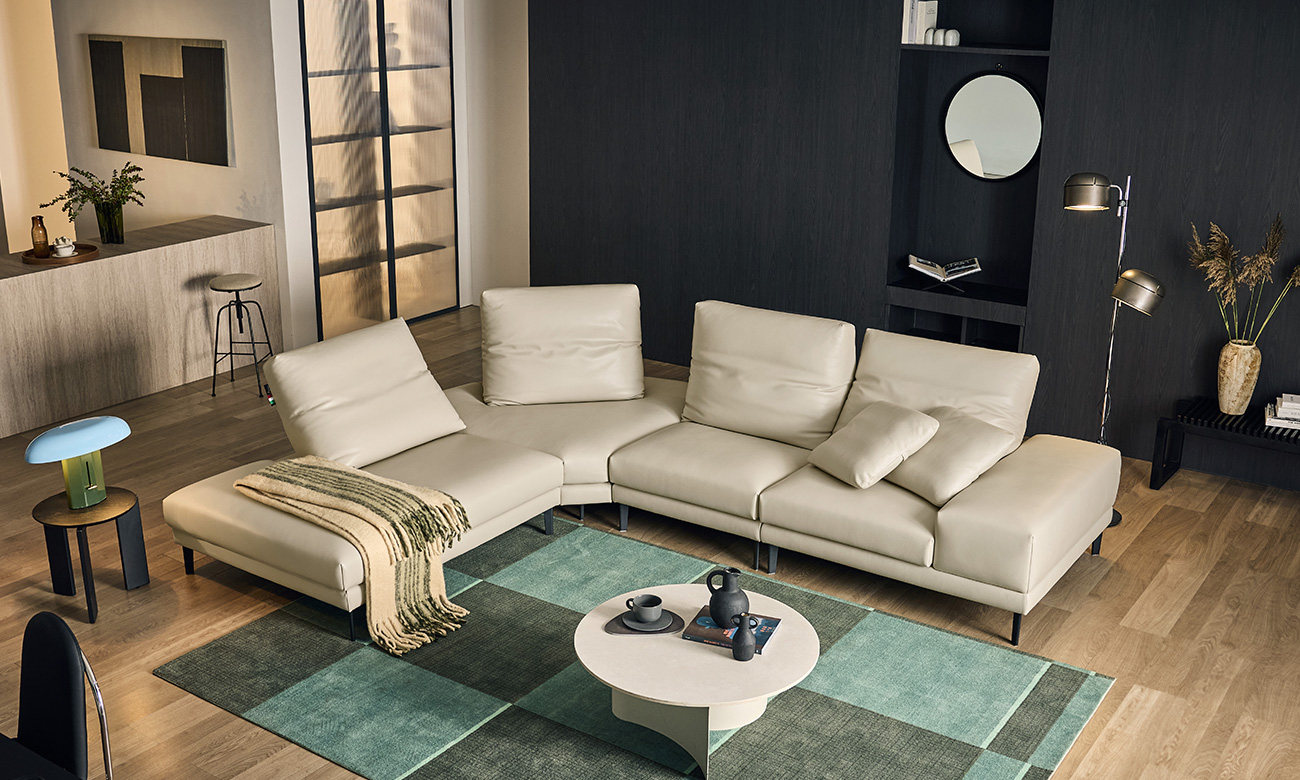 에푸르 4인 코너카우치형 기능성 레체 이태리 천연면피 소가죽 소파(전체가죽적용)+쿠션2개