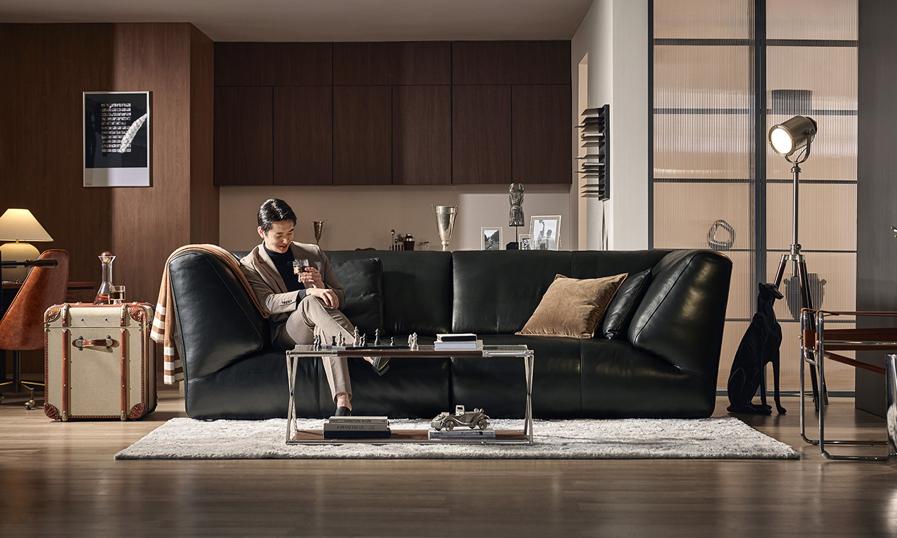 마스키오 3.5인&nbsp;룩세노 이태리 아닐린 내추럴&nbsp;천연면피 소가죽 소파(전체가죽적용)+쿠션4개