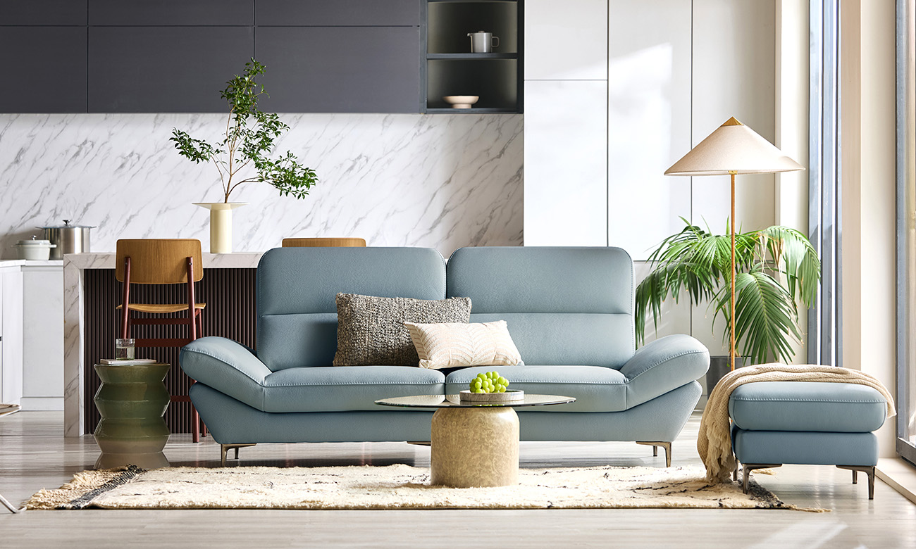 마레 3인&nbsp;럭스 통가죽 천연면피 소가죽 소파