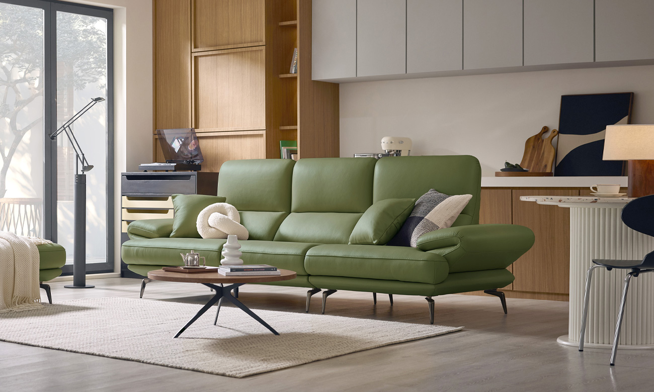 모히토 3.5인 슈렁큰 천연면피 소가죽 소파(전면가죽적용)+쿠션2개