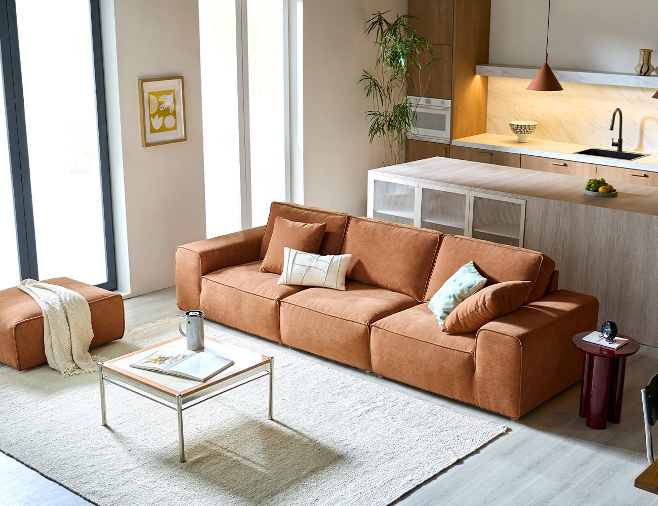 브로트 4인 베로나 패브릭 소파