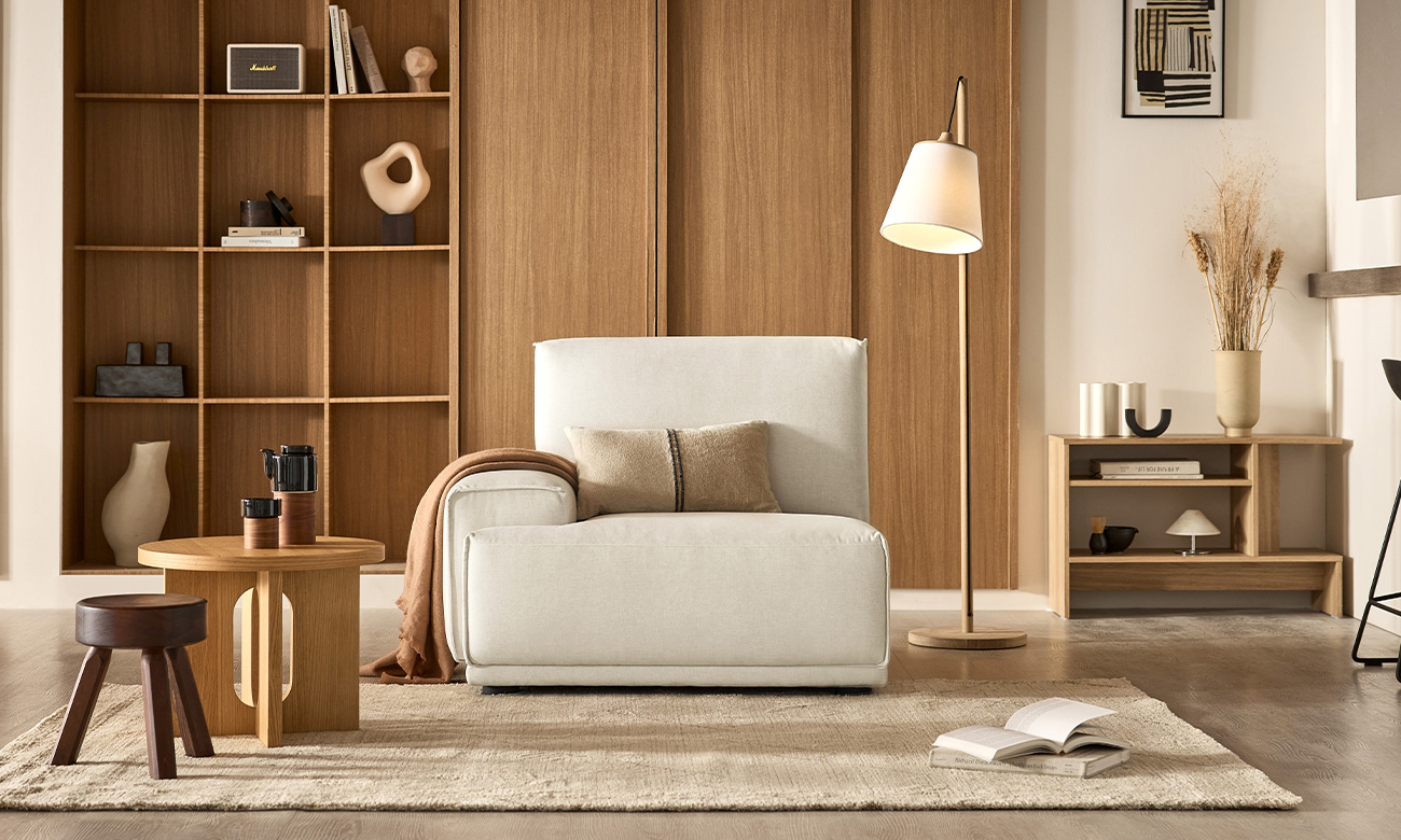 도에브 모듈 1인 한팔(우형) 젠위브 패브릭 소파