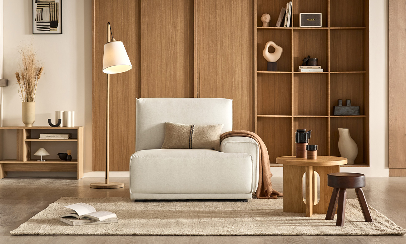 도에브 모듈 1인 한팔(좌형) 젠위브 패브릭 소파