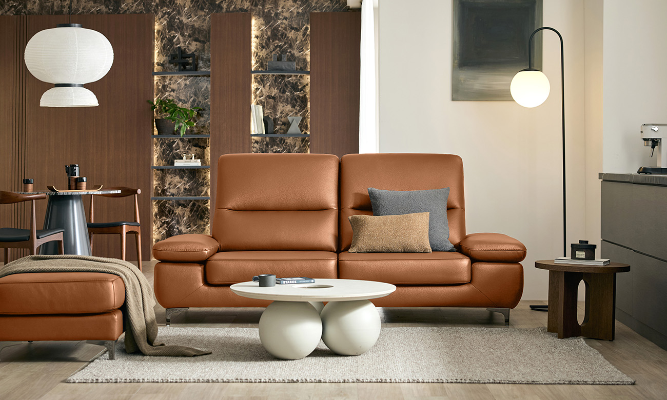 [NEW LINE-UP 10%] 플룸 3인 슈렁큰 천연면피 소가죽 소파