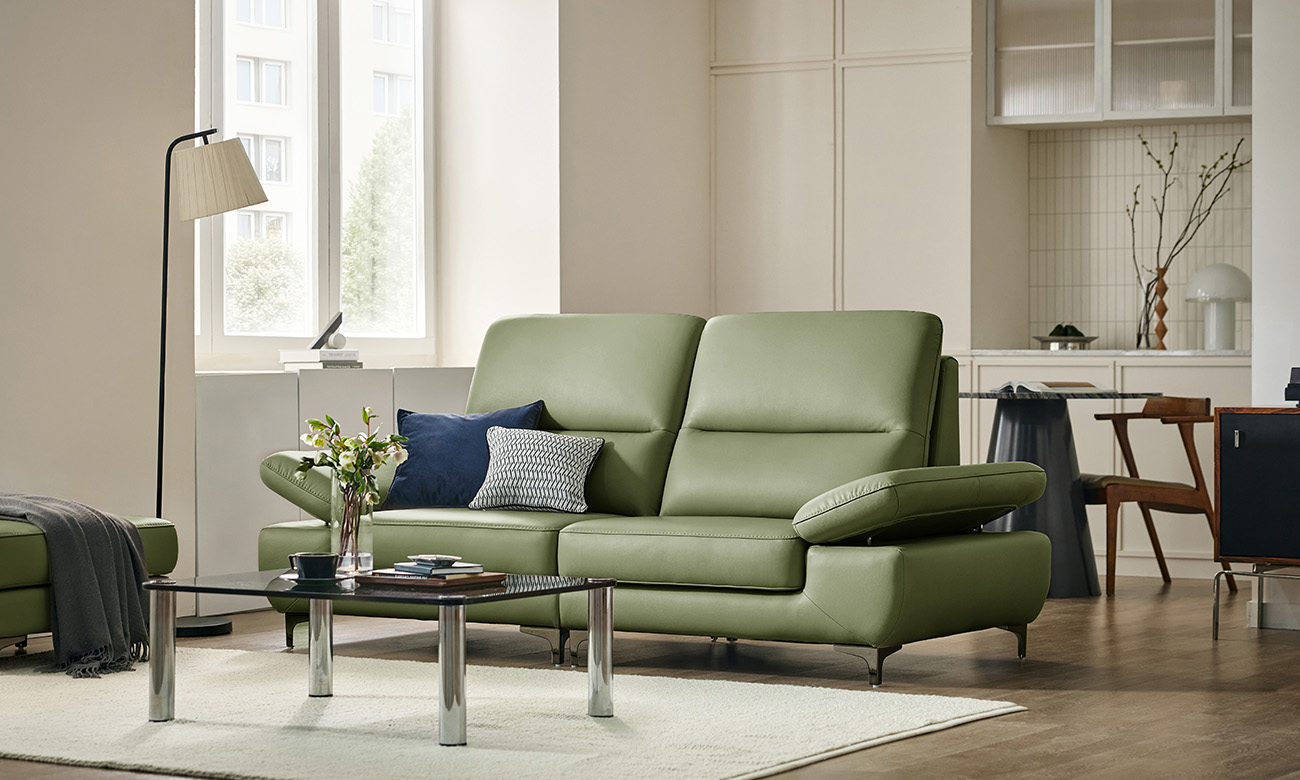 [NEW LINE-UP 10%] 플룸 3인 기능성 천연면피 소가죽 소파