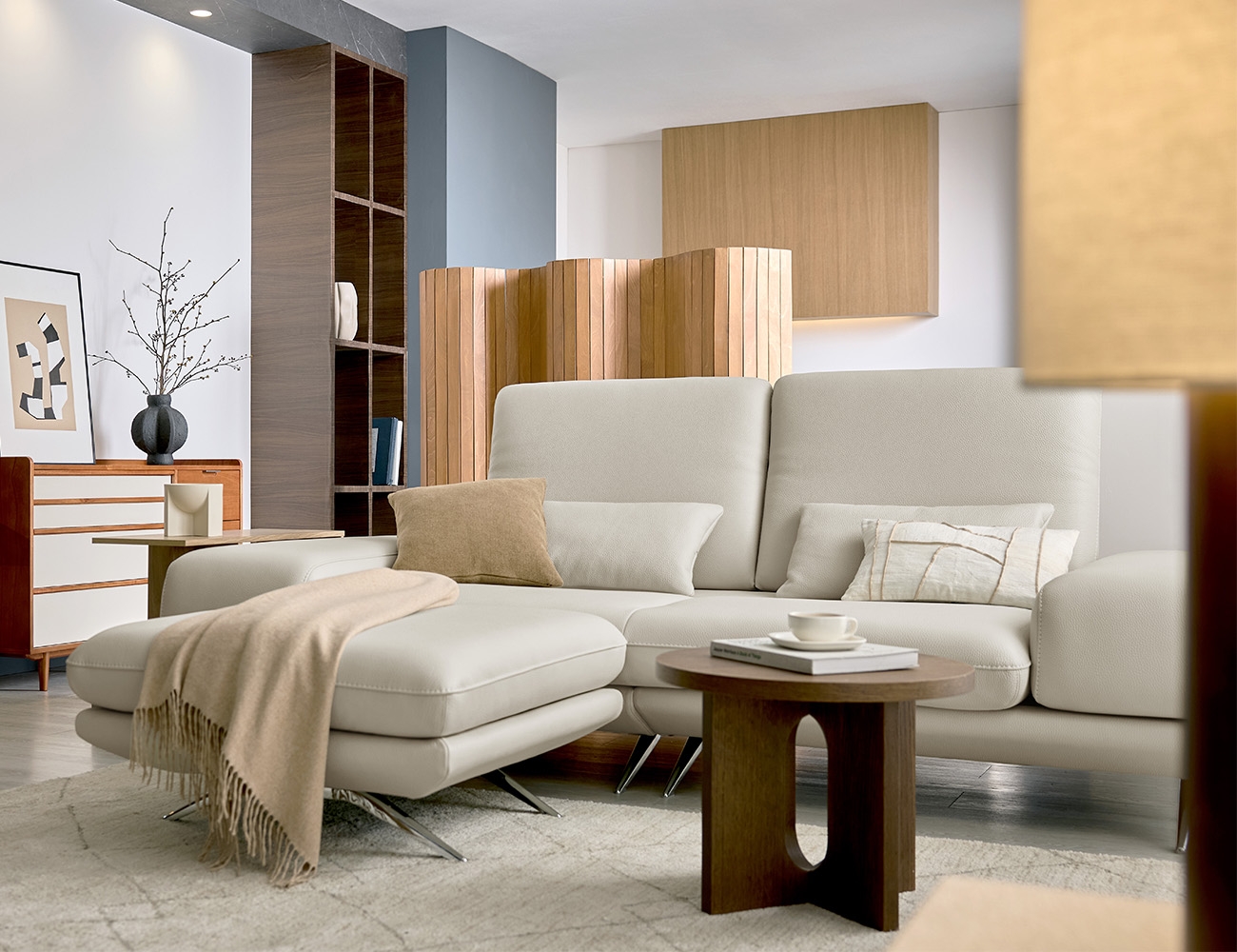 [Komo Day 17%] 플로브 스윙 3.5인 기능성 천연면피 소가죽 소파(전측면가죽적용)+쿠션2개