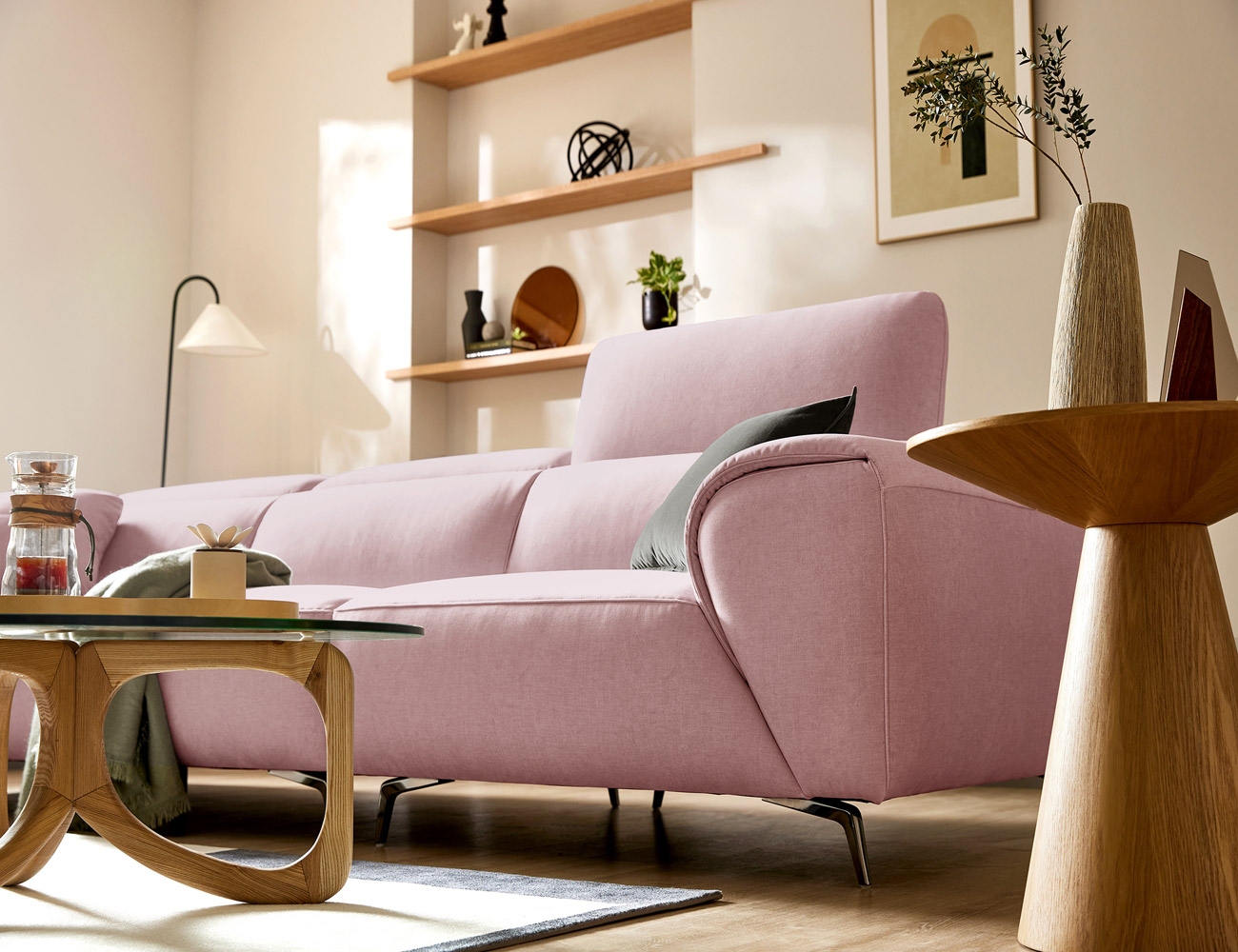 [Komo Day 17%] 뉴 클레버 3.5인 기능성 젠위브 패브릭 소파+쿠션1개