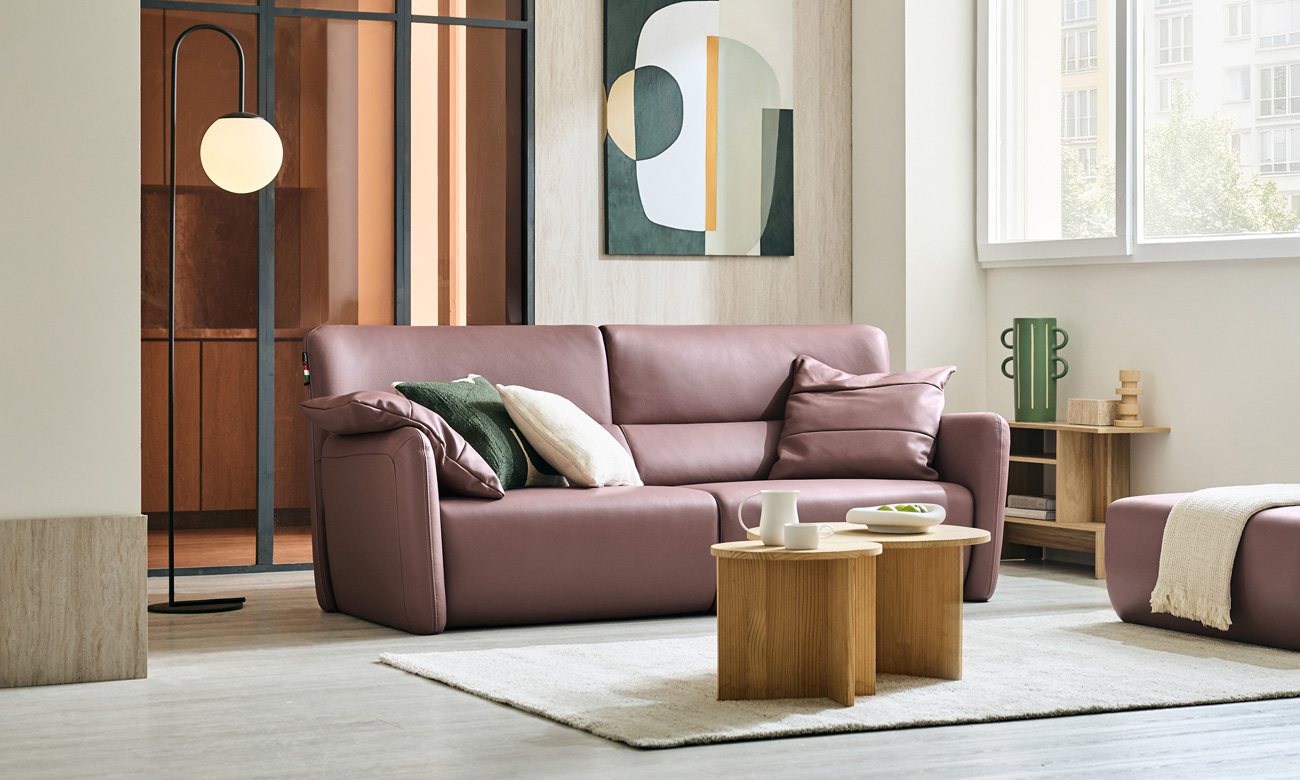 [CURATION 7%] 월리 3인 레체 이태리 천연면피 소가죽 소파(전면가죽적용)+쿠션2개