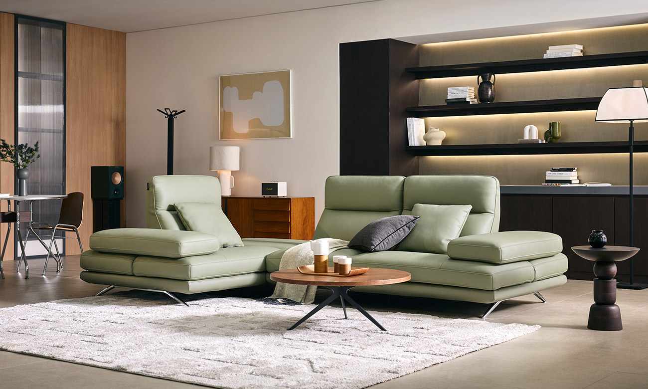 시그니처 와이드 4인 코너카우치형 기능성 럭스 통가죽 천연면피 소가죽 소파+쿠션2개