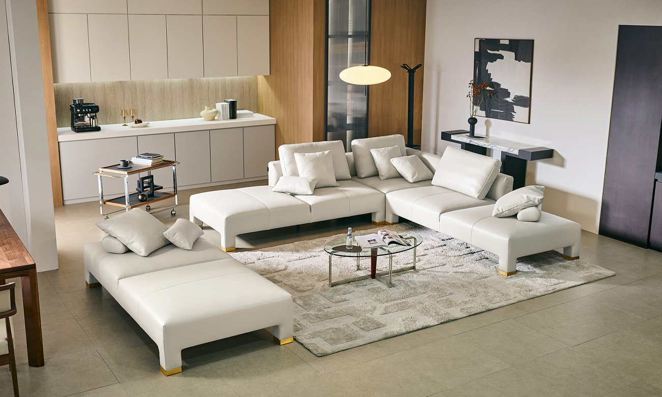 뉴 판테 6인 코너형 도나 천연면피 소가죽 소파(전체가죽적용)+쿠션3개