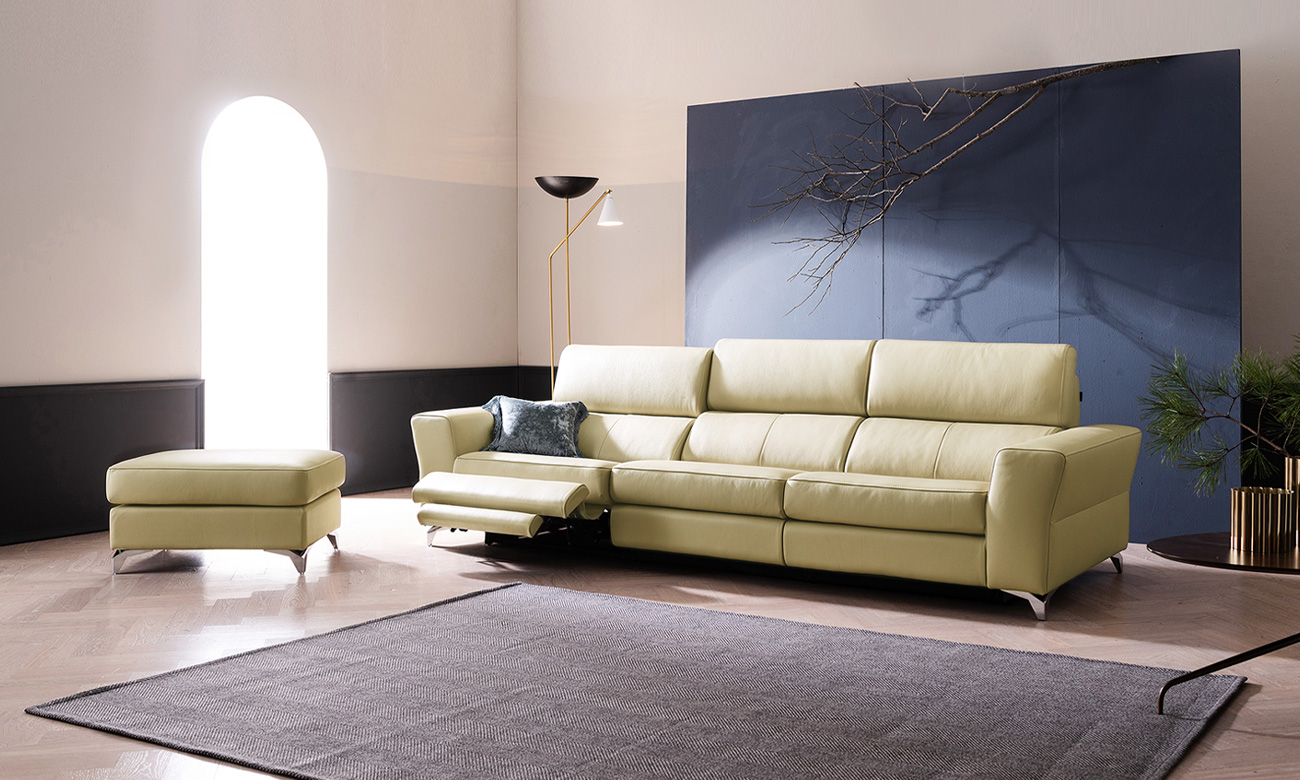 디아나 리클라이너 4인 라메나 천연면피 소가죽 소파(전체가죽적용)+쿠션2개