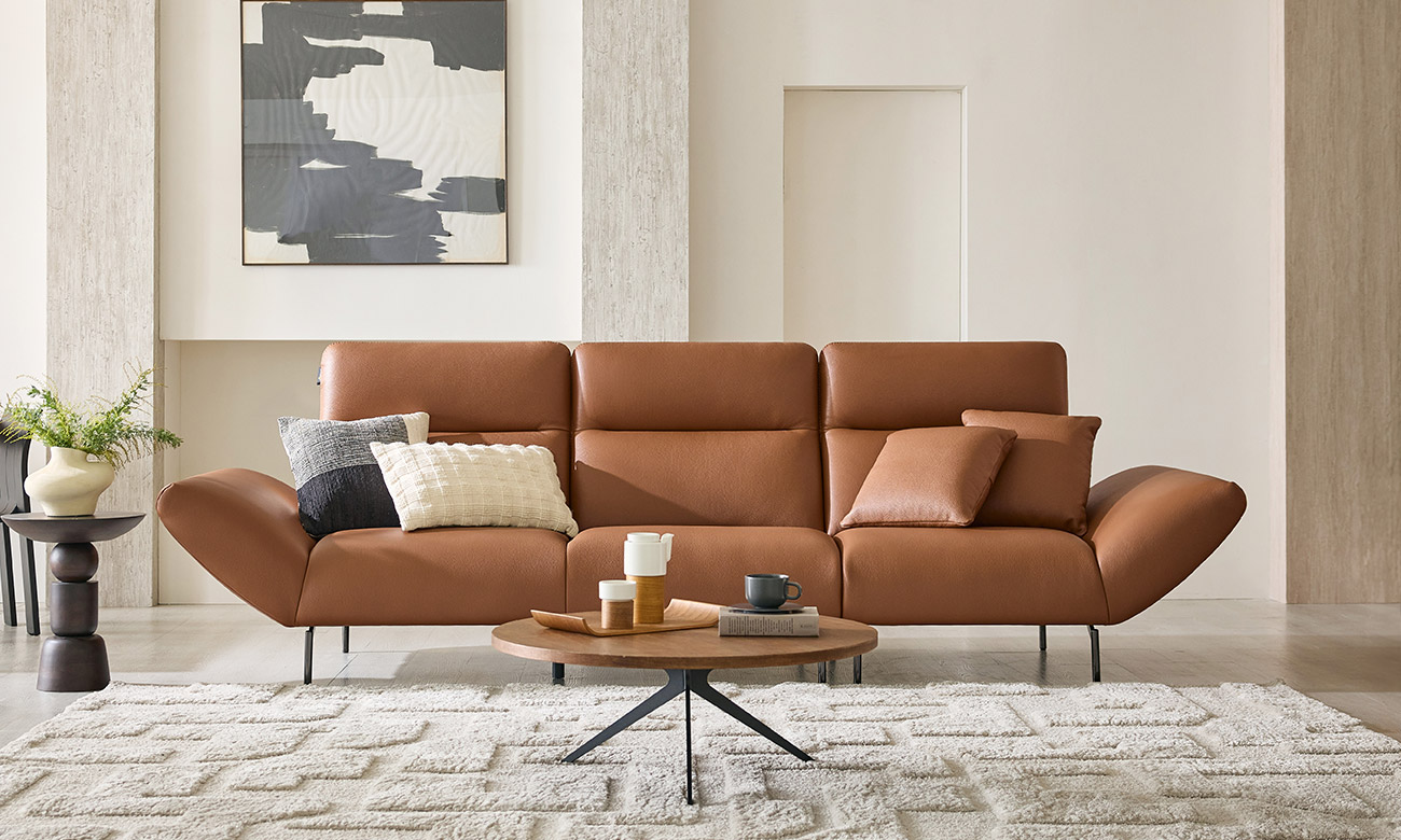 루비에 4인 비텔로 통가죽 슈렁큰 천연면피 소가죽 소파(전측면가죽적용)+쿠션2개