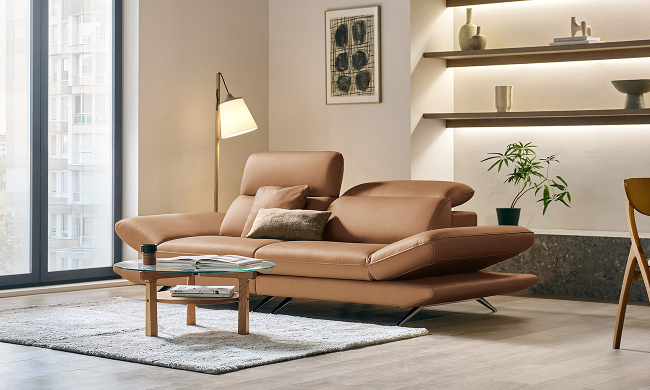 [Komo Day 17%] 아빌라 3인 기능성 럭스 통가죽 천연면피 소가죽 소파(전측면가죽적용)+쿠션1개