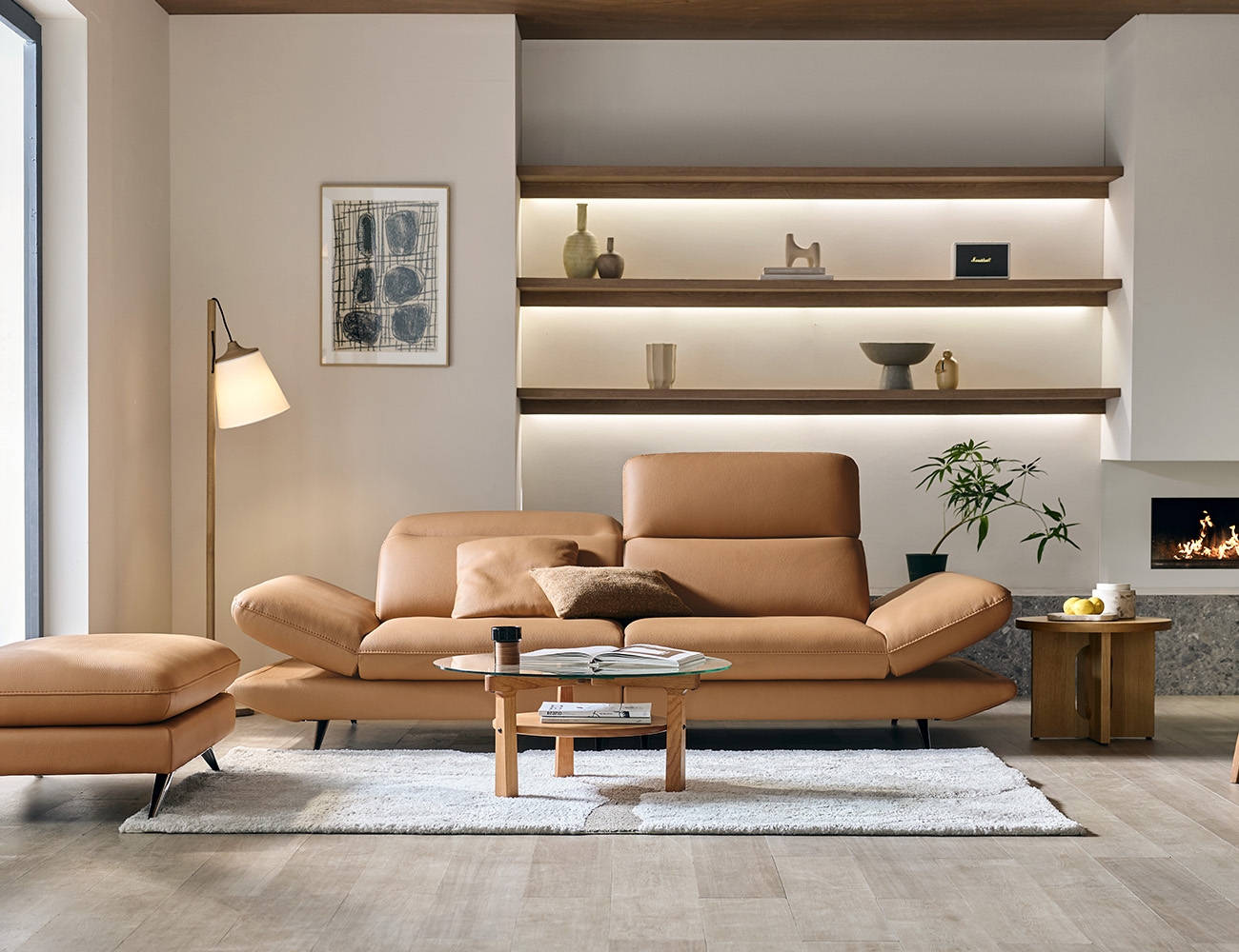 [Komo Day 17%] 아빌라 3인 기능성 럭스 통가죽 천연면피 소가죽 소파(전측면가죽적용)+쿠션1개