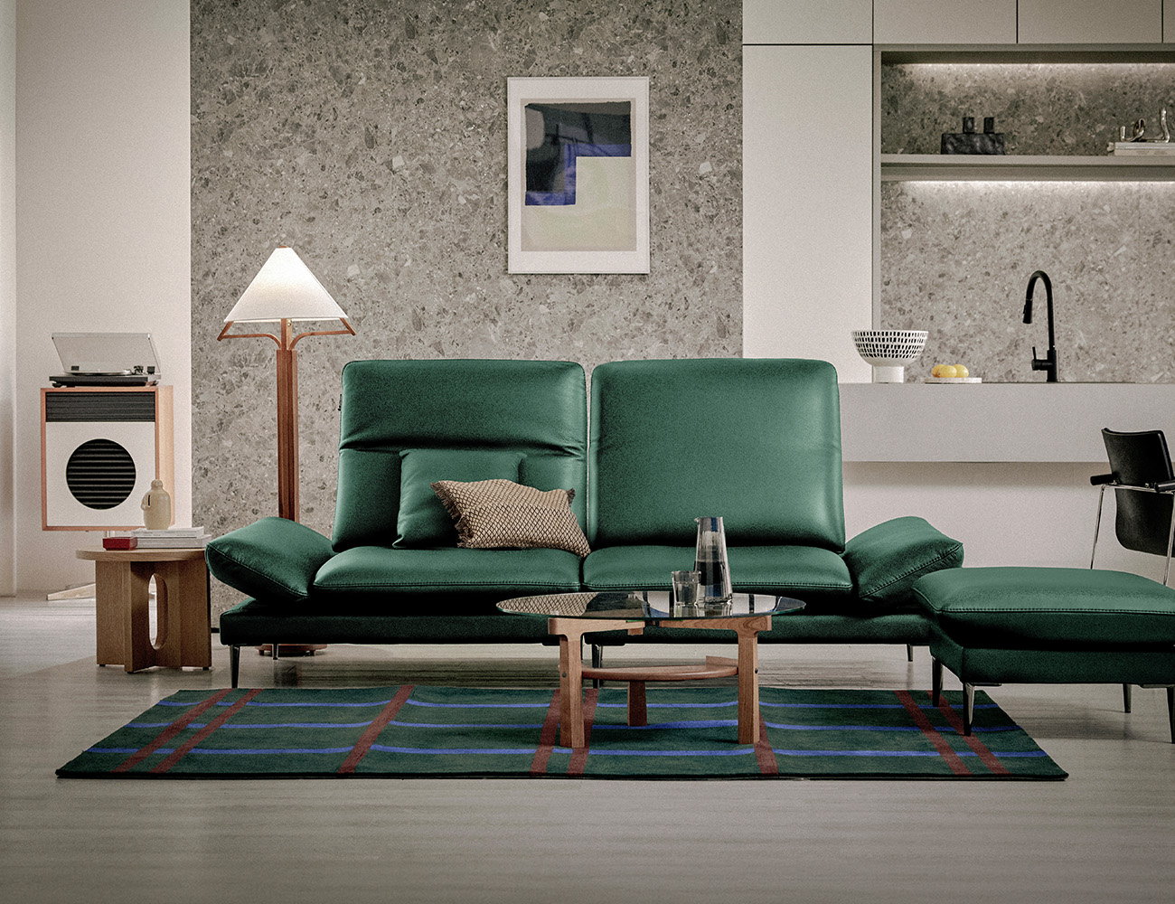 [New Standard 20%] 몰튼 멀티 3인 기능성 천연면피 소가죽 소파+쿠션1개