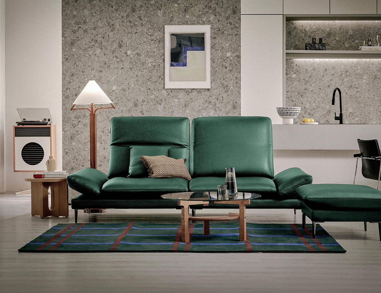 [New Standard 20%] 몰튼 멀티 3인 기능성 천연면피 소가죽 소파+쿠션1개