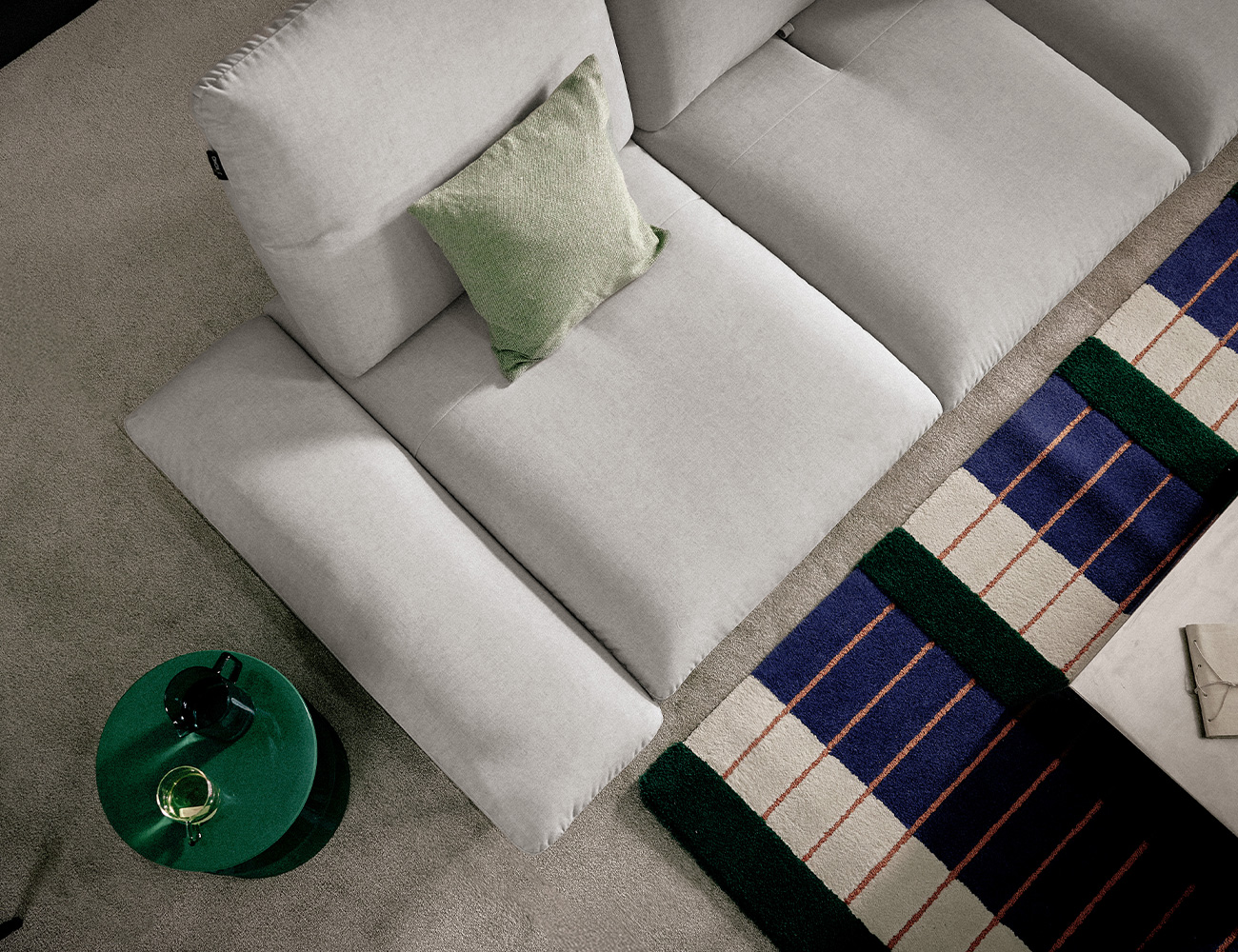 [New Standard 20%] 몰튼 멀티 4인 기능성 젠위브 패브릭 소파+쿠션2개