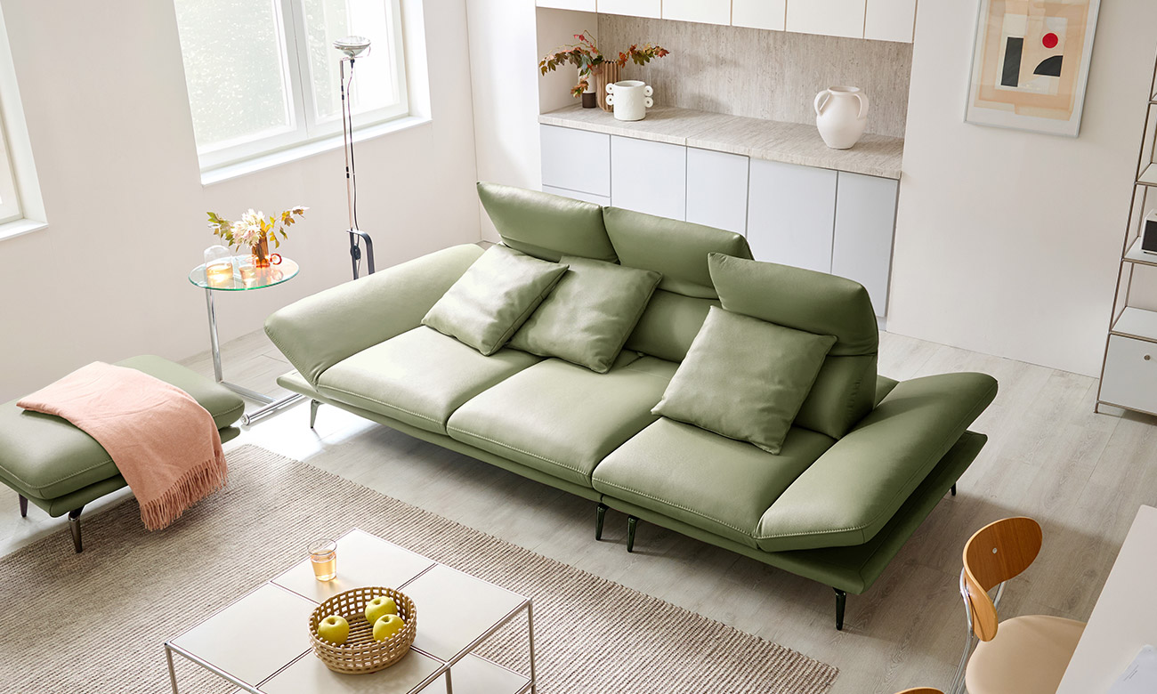 [Komo Day 17%] 라이라 스윙 3.5인 기능성 슈렁큰 천연면피 소가죽 소파(전측면가죽적용)+쿠션3개