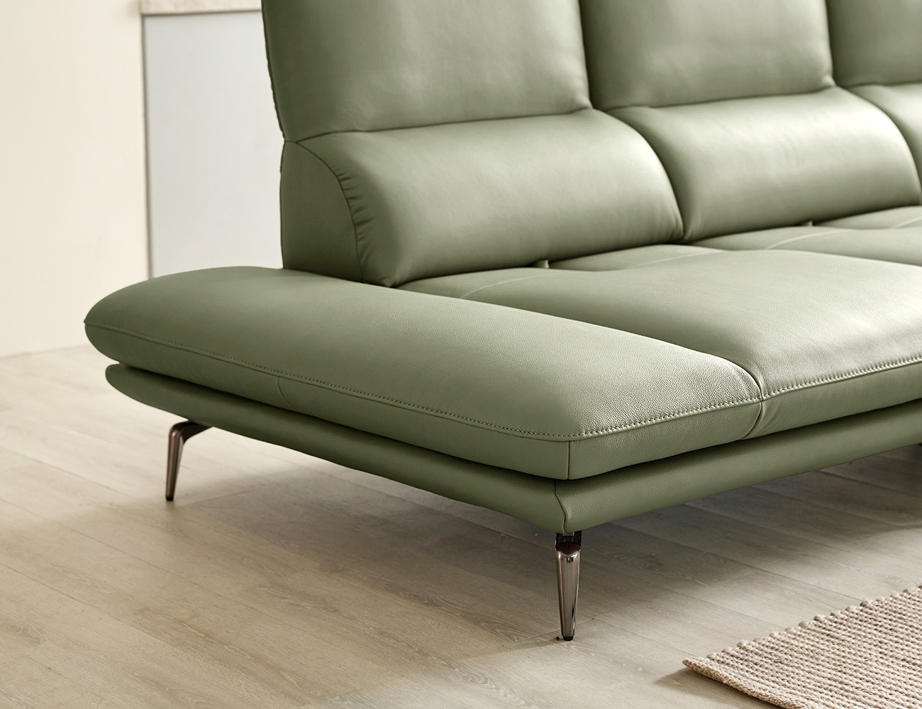 [Komo Day 17%] 라이라 스윙 3.5인 기능성 슈렁큰 천연면피 소가죽 소파(전측면가죽적용)+쿠션3개