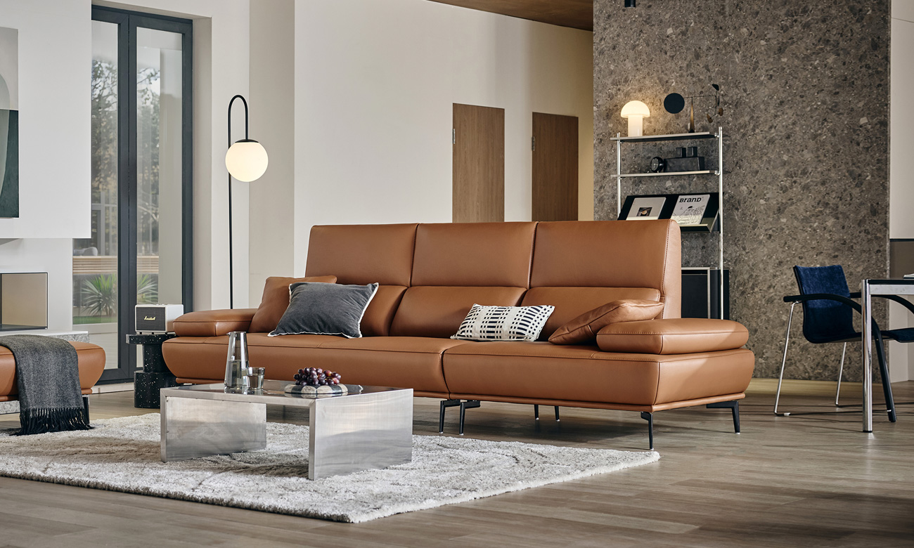 로지에 4인 비텔로 통가죽 슈렁큰 천연면피 소가죽 소파(전측면가죽적용)+쿠션2개