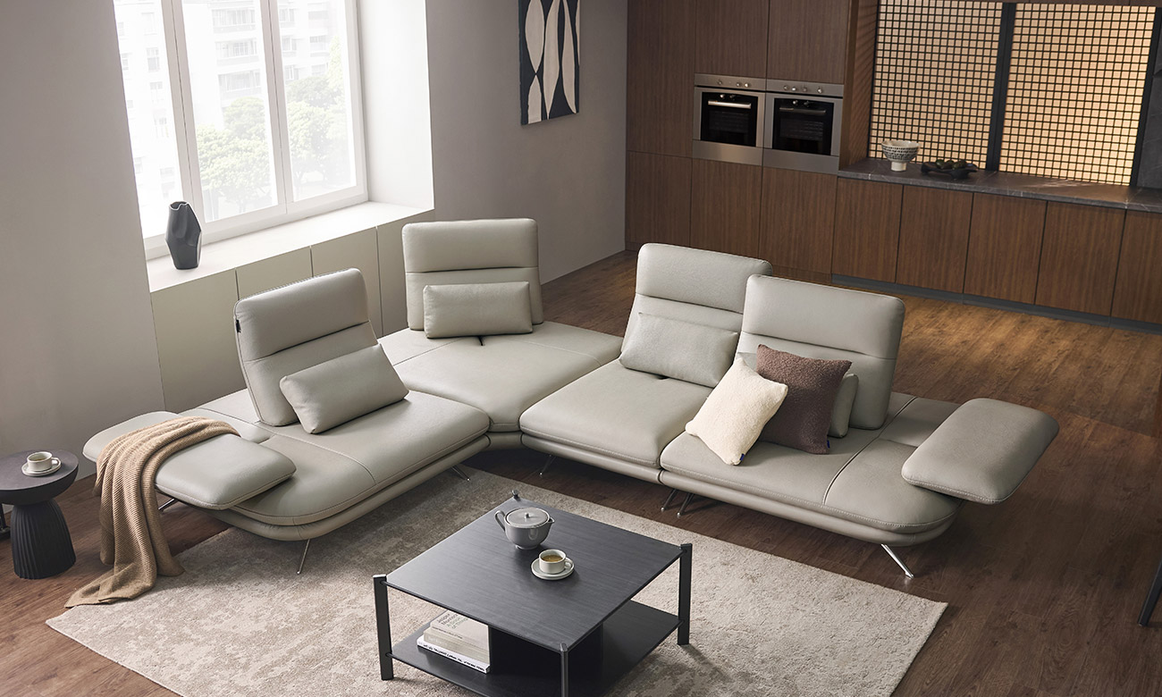 오디세이 4인 코너형 기능성 비텔로 통가죽 슈렁큰 천연면피 소가죽 소파(전측면가죽적용)+쿠션4개