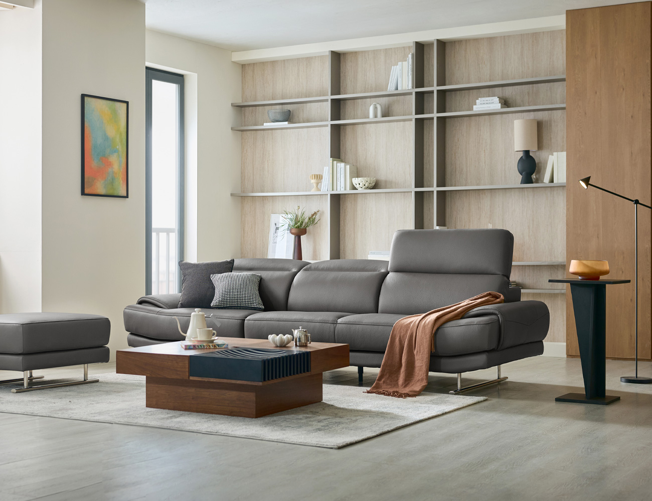 [Agnes Series 20%] 아그네스 3.5인 기능성 천연면피 소가죽 소파