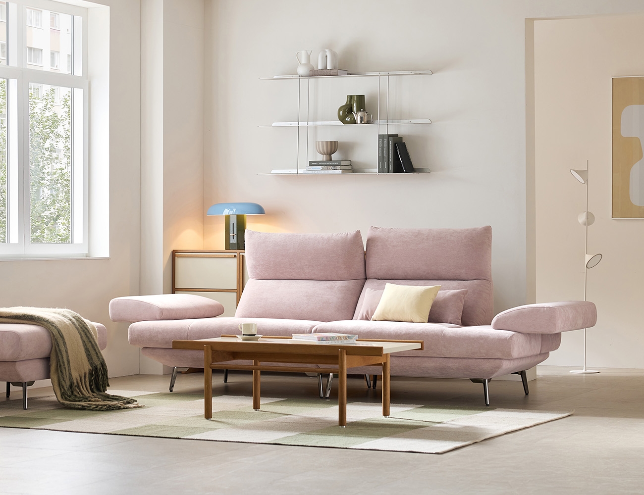 베르트 3인 기능성 베로나 패브릭 소파+쿠션1개