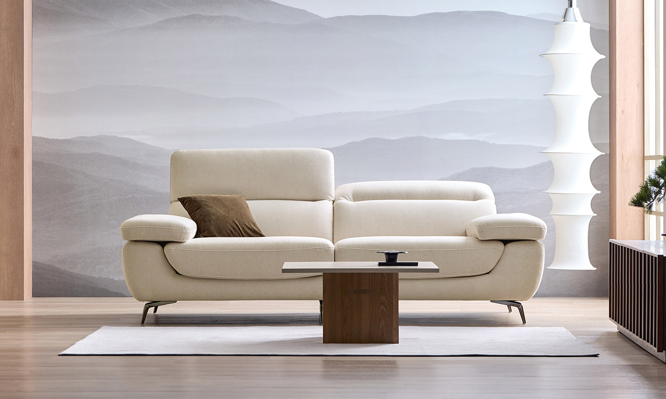 [Refurb Selection 30%] [리퍼브] 르네 3인 기능성 젠위브 패브릭 소파+스툴 (플랫아이보리)