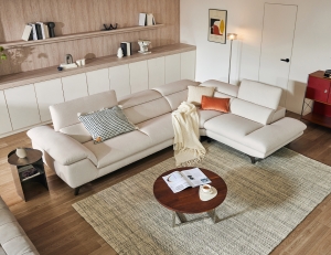 [Refurb Selection 30%] [리퍼브] 에반 4인 코너카우치형 기능성 젠위브 패브릭 소파 (플랫아이보리/좌형)