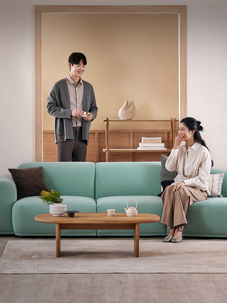 웜 패브릭 소파